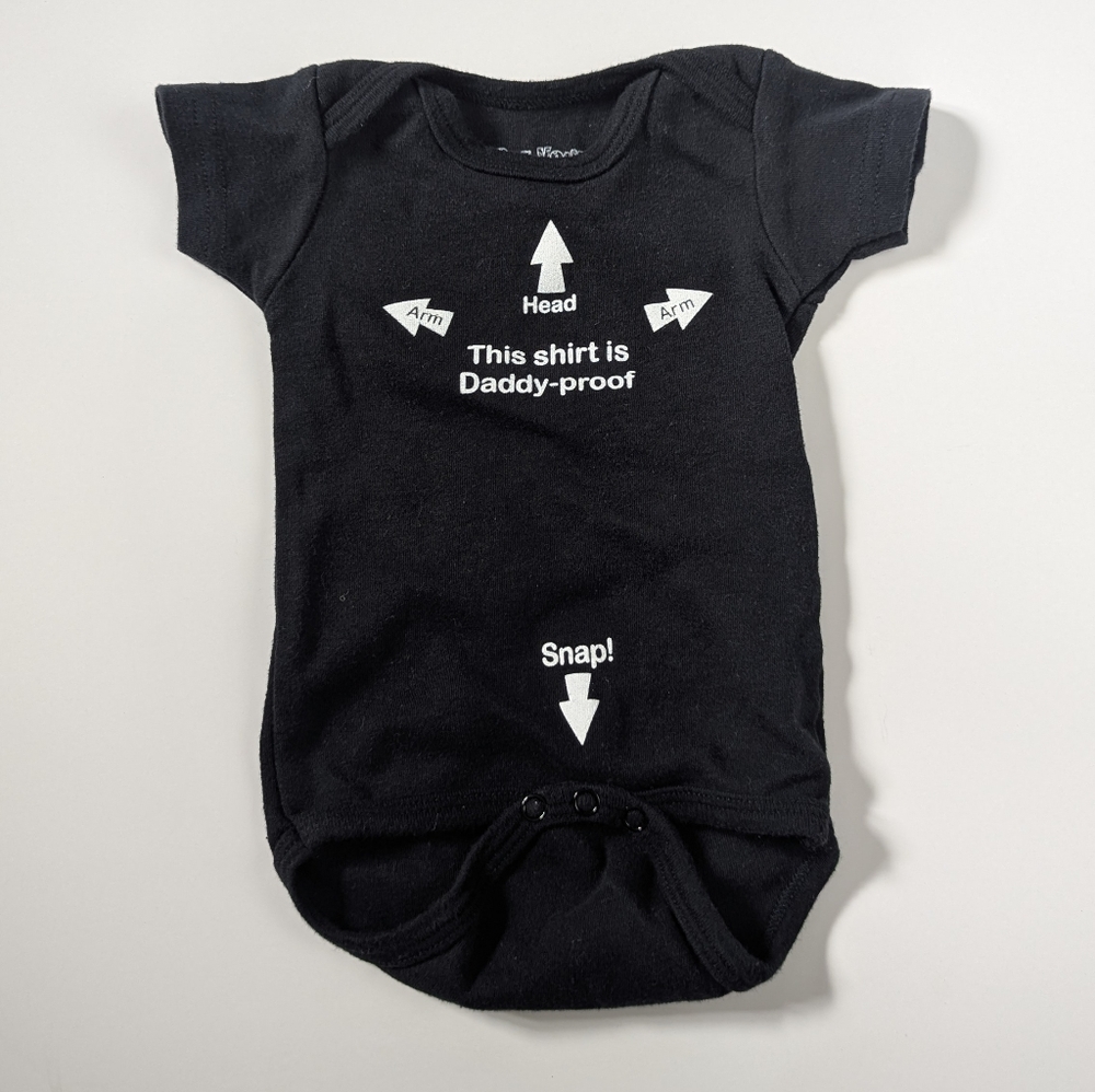 Black Baby Onesie - Daddy-Proof Design 0-6 month